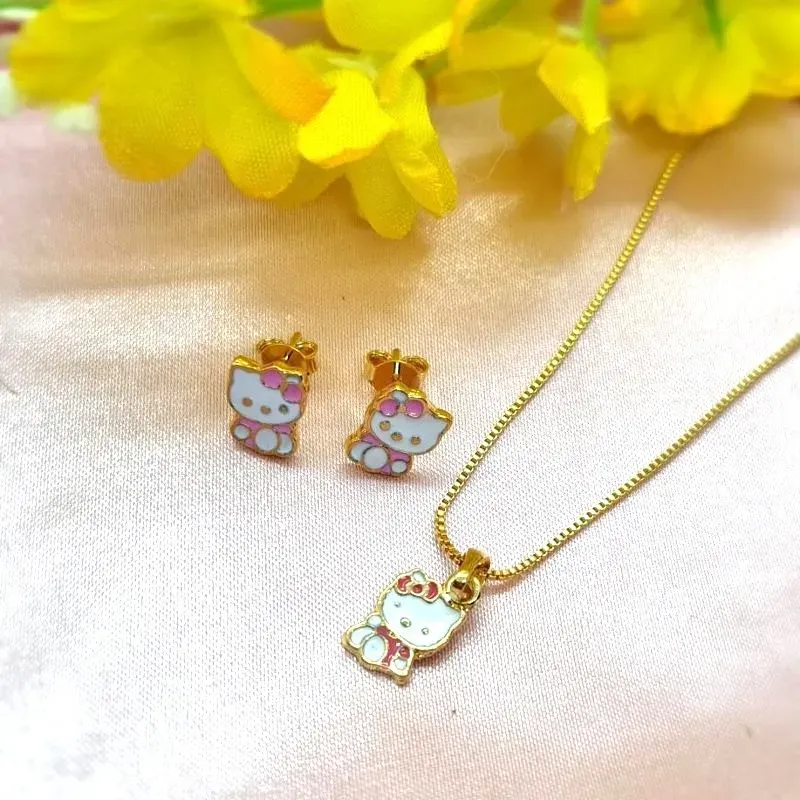 Conjunto Hello Kitty Ouro 18K