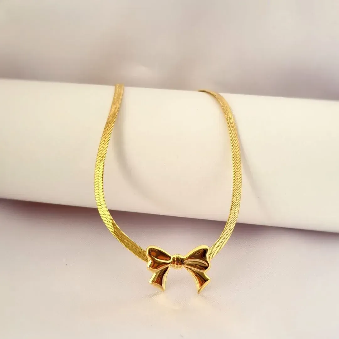 Choker Fita Laço Ouro 18k